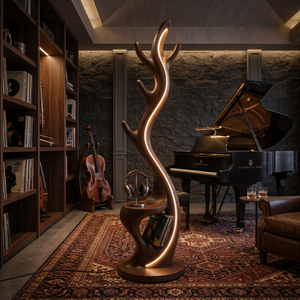 Minimalist Twig Lamp With Rack For Entryway