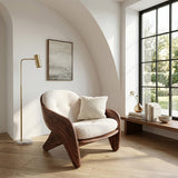 Modern Natural Wood Chair For Bedroom Reading Corner