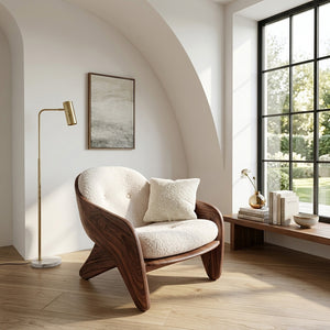 Modern Natural Wood Chair For Bedroom Reading Corner