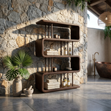 Modern Wooden Display Shelf For Spa Decor