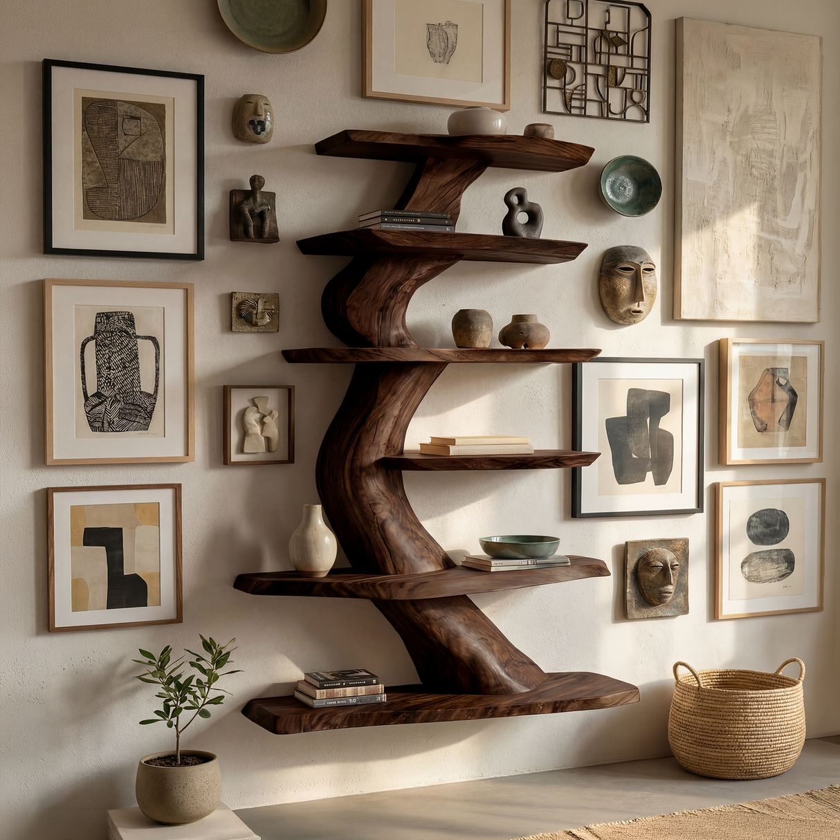 Contemporary Wall Shelf For Dining Room Storage Decor
