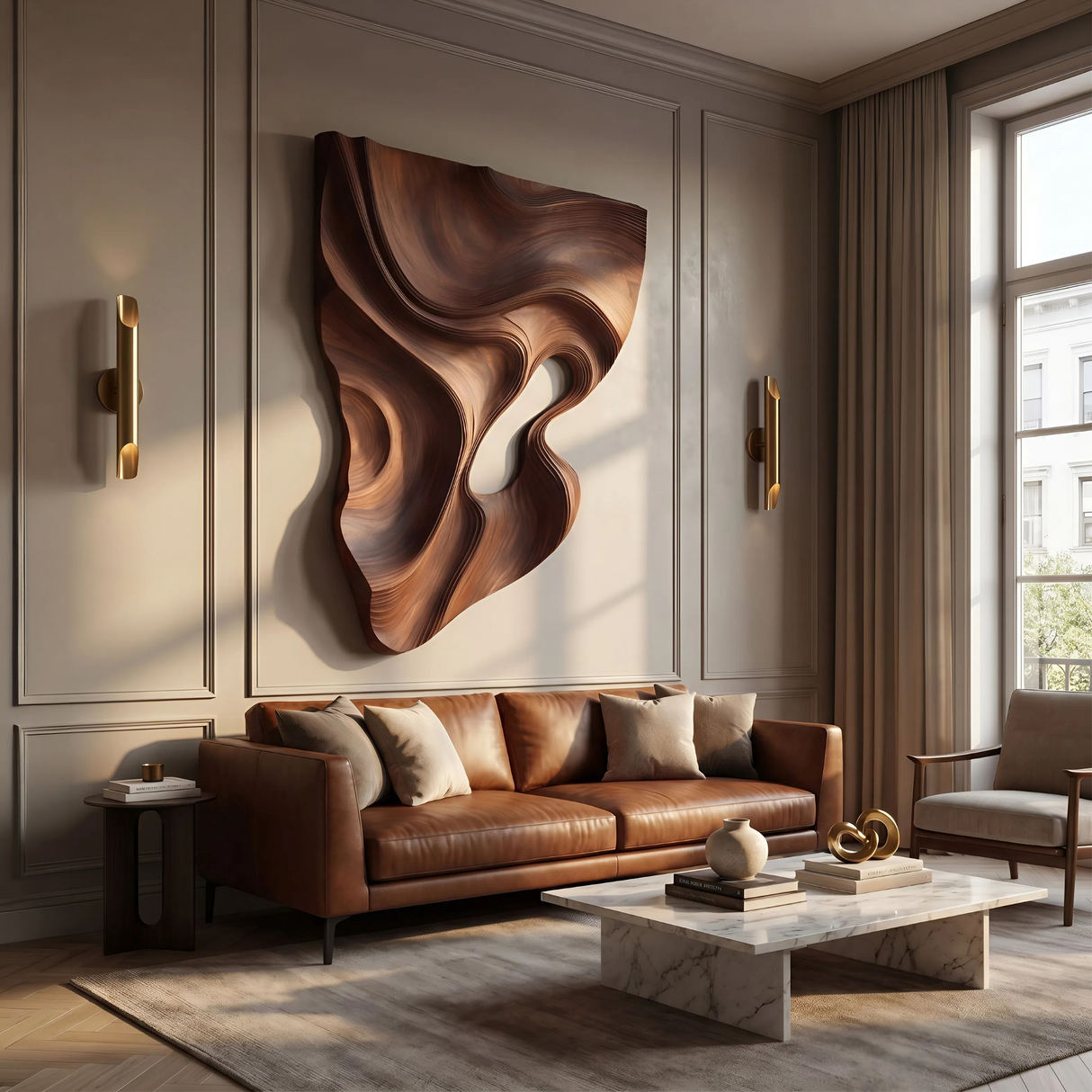 Modern Fluid Wall Art Panel For Living Room Interior