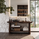 Handcrafted Wooden Storage Vanity For Bathroom Decor
