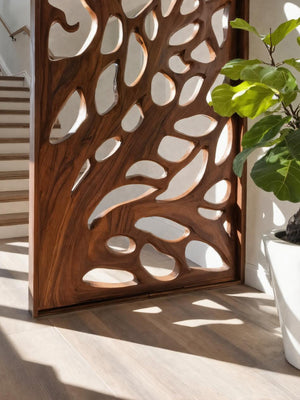 Modern Flowing Carved Divider For Living Room