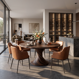 Scandinavian Round Dining Table With Spiral Base For Dining Room