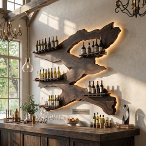 Handcrafted Wine Holder For Kitchen Wine Wall Accent