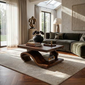 Organic Wood Coffee Table For Modern Lounge