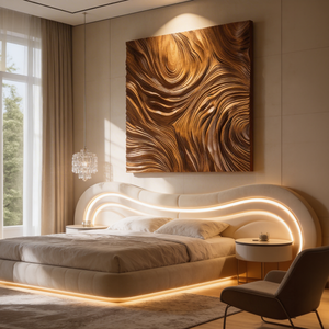Rustic Abstract Wood Wall Art For Warm Living Room Decor