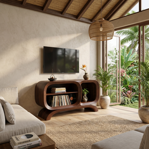 Scandinavian Floating TV Stand For Open Concept Interior