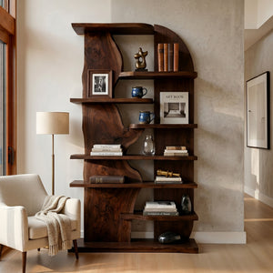 Minimalist Natural Wood Standing Shelf For Home Corner