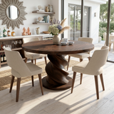 Sculptural Round Bistro Table For Tropical Dining Room
