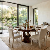 Contemporary Dining Table With Unique Twisted Base For Kitchen