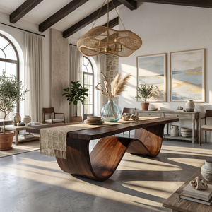 Sculptural Dining Table For Tropical Dining Space