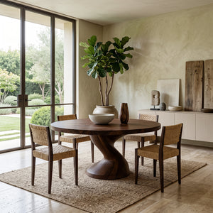 Modern Round Dining Table With Twisted Leg For Breakfast Nook