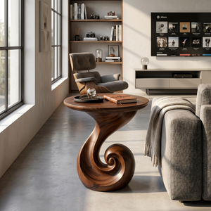 Scandinavian Spiral Side Table Modern Family Room