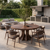 Modern Round Dining Table Multi Column Pedestal For Designer Dining