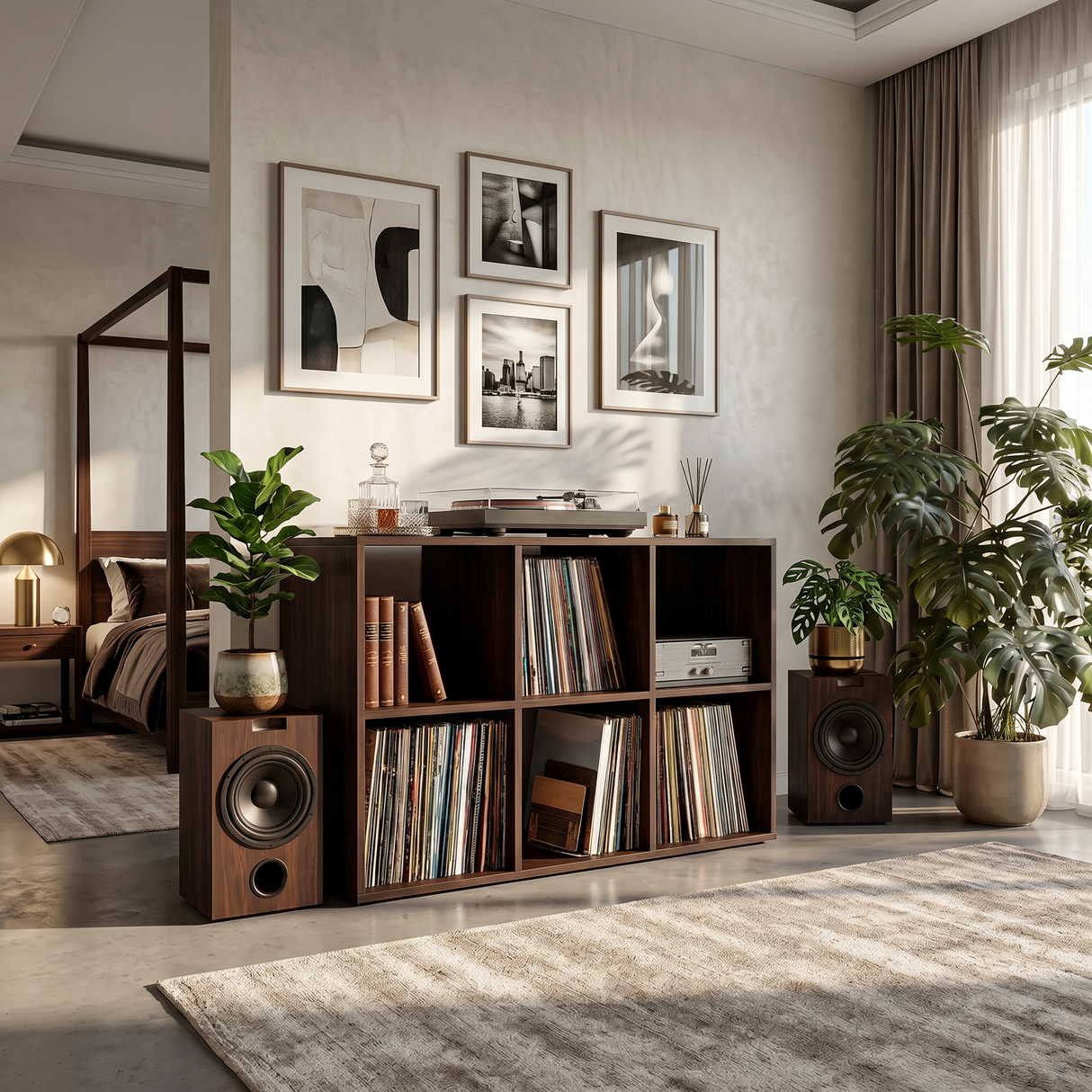 Mid Century Vinyl Record Storage Cabinet Modern Home