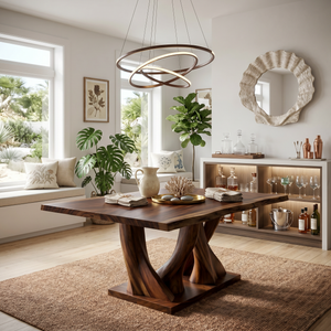 Modern Live Edge Kitchen Table For Garden Villa