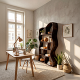Mid Century Modern Sculptural Bookshelf Living Room Display