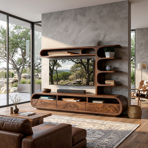 Elegant Wooden TV Console For Living Area