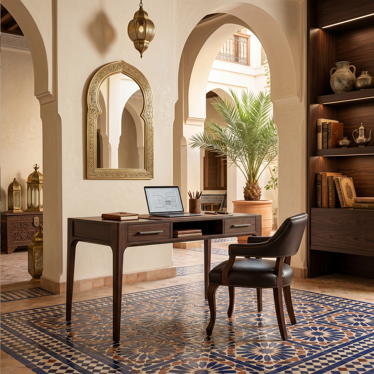 Contemporary Writing Desk With Slim Drawers For Study Room