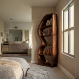 Mid Century Modern Unique Bookshelf Living Room Storage