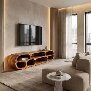 Modern Sculptural TV Console For Living Room