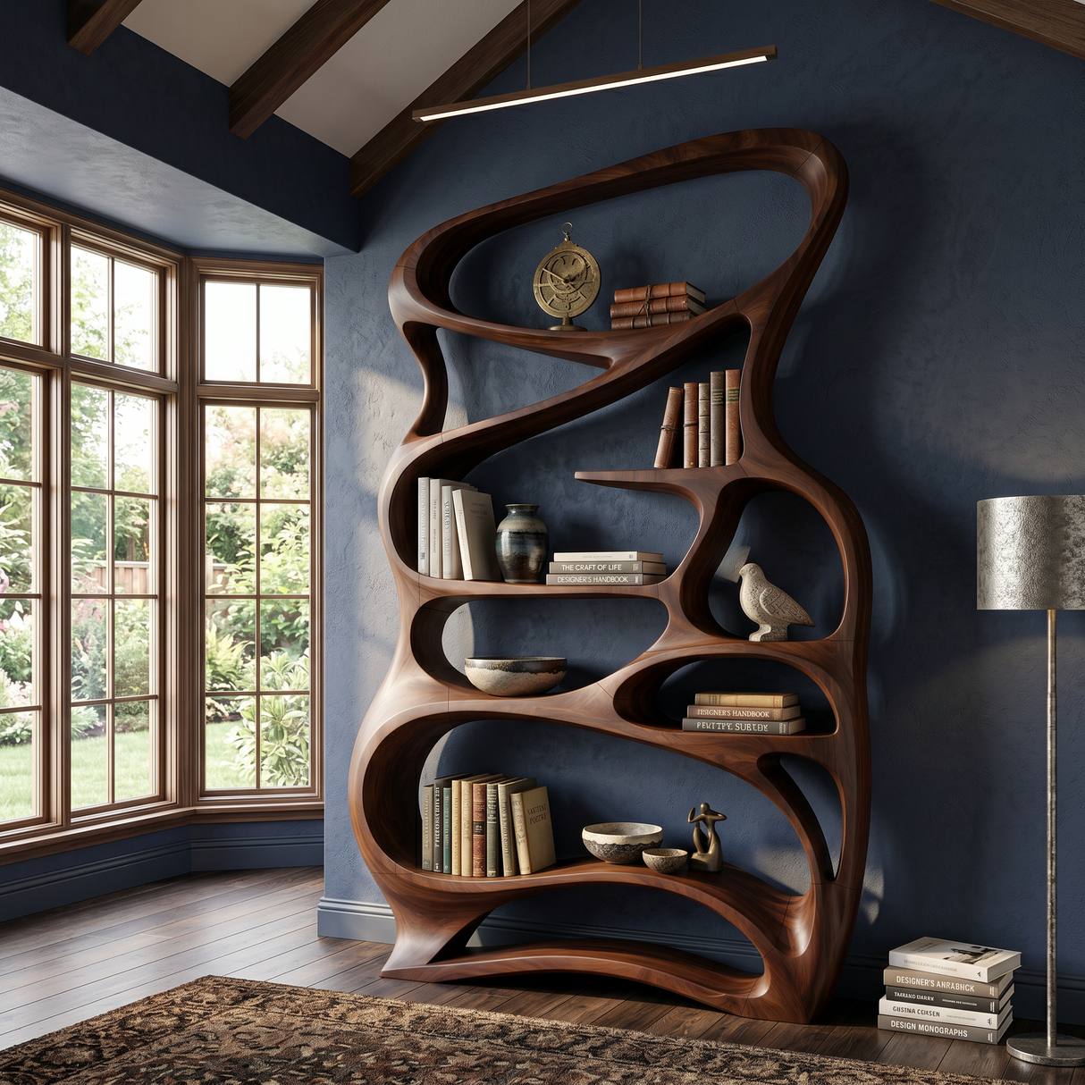 Contemporary Reading Shelf For Peaceful Reading Corner