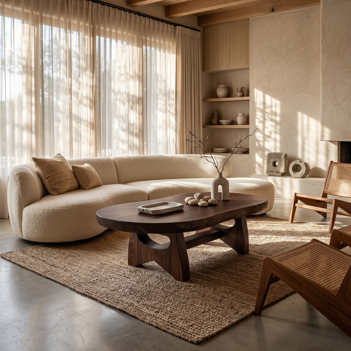 Organic Oval Coffee Table For Loft Living