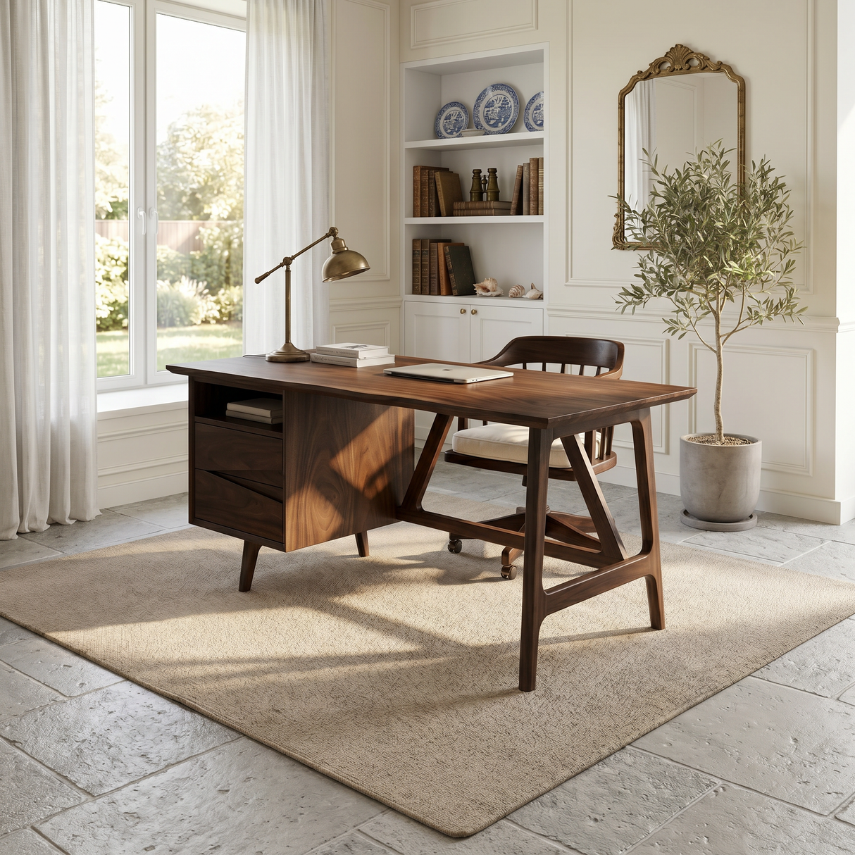 Luxury Live Edge Executive Desk Coastal Workspace