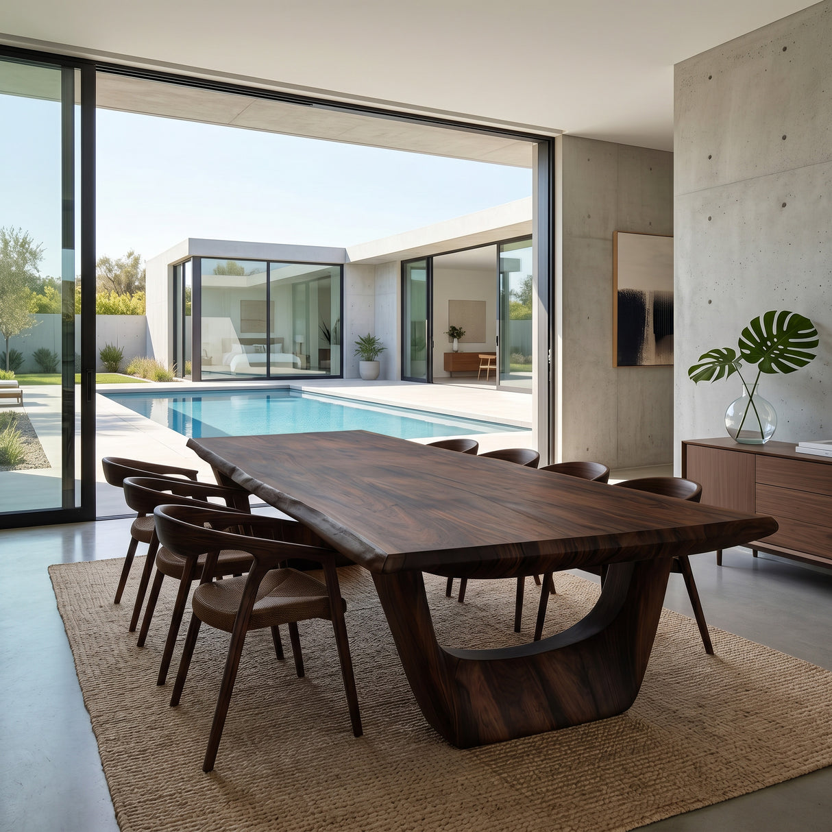 Luxury Dining Table With Rectangular Tabletop For Dining Room