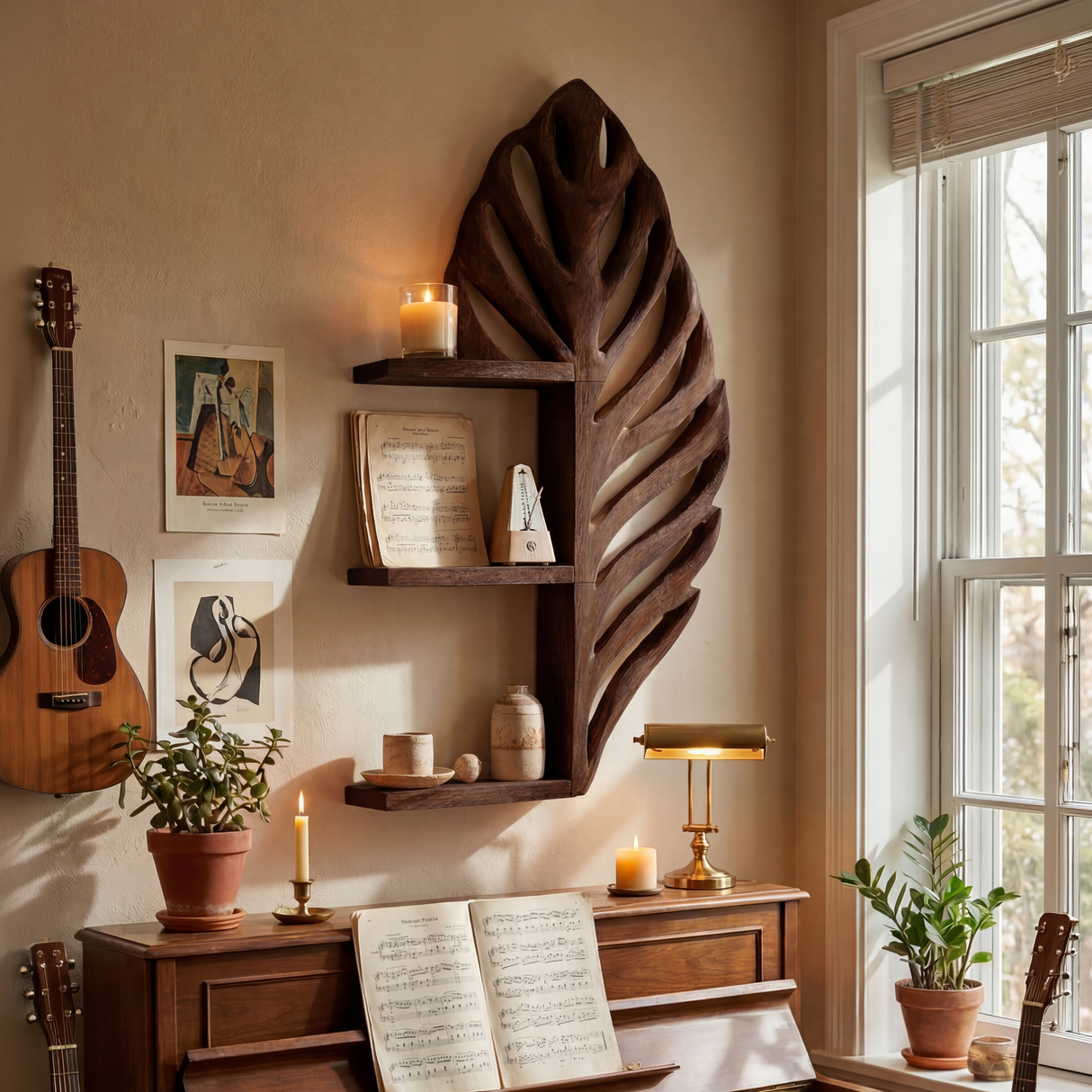Mid Century Display Shelf For Living Room Accent