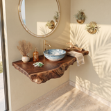 Farmhouse Bathroom Vanity In Solid Wood With Shelf