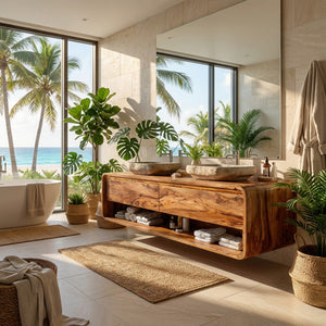 Minimalist Floating Wood Bathroom Vanity For Bathroom Areas