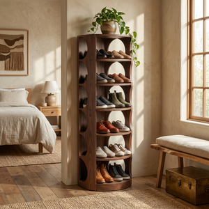 Mid Century Vertical Shoe Rack For Hallway Closet Placement