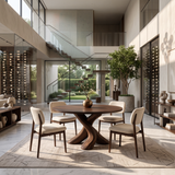 Modern Round Dining Table With Unique Base For Open Dining Space