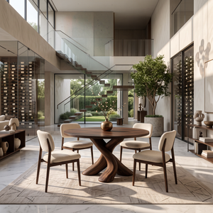 Modern Round Dining Table With Unique Base For Open Dining Space