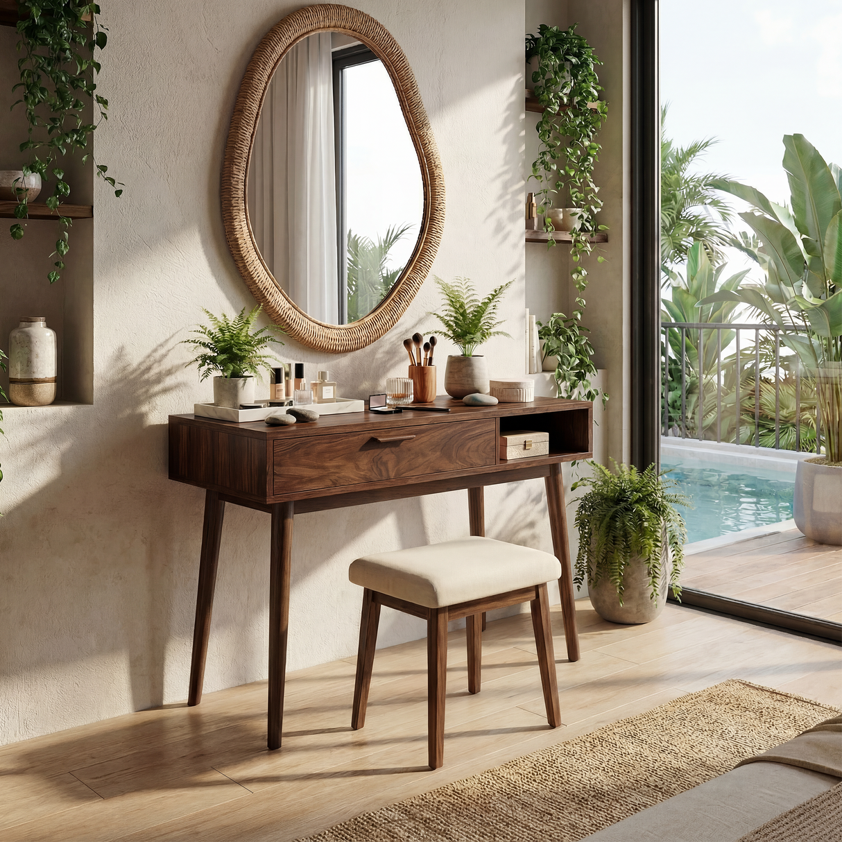 Japandi Makeup Desk Bedroom Dressing Area Personal Beauty Space