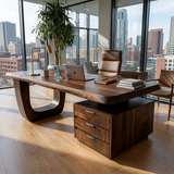 Minimalist Wooden Desk With Drawers For Home Workspace
