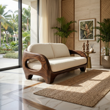 Sculptural Organic Wood Sofa For Contemporary Villa Lounge