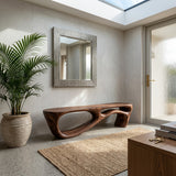 Modern Organic Natural Wood Bench For Entryway Decor