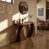 Handcrafted Wood Console Table For Coffee Bar Styling