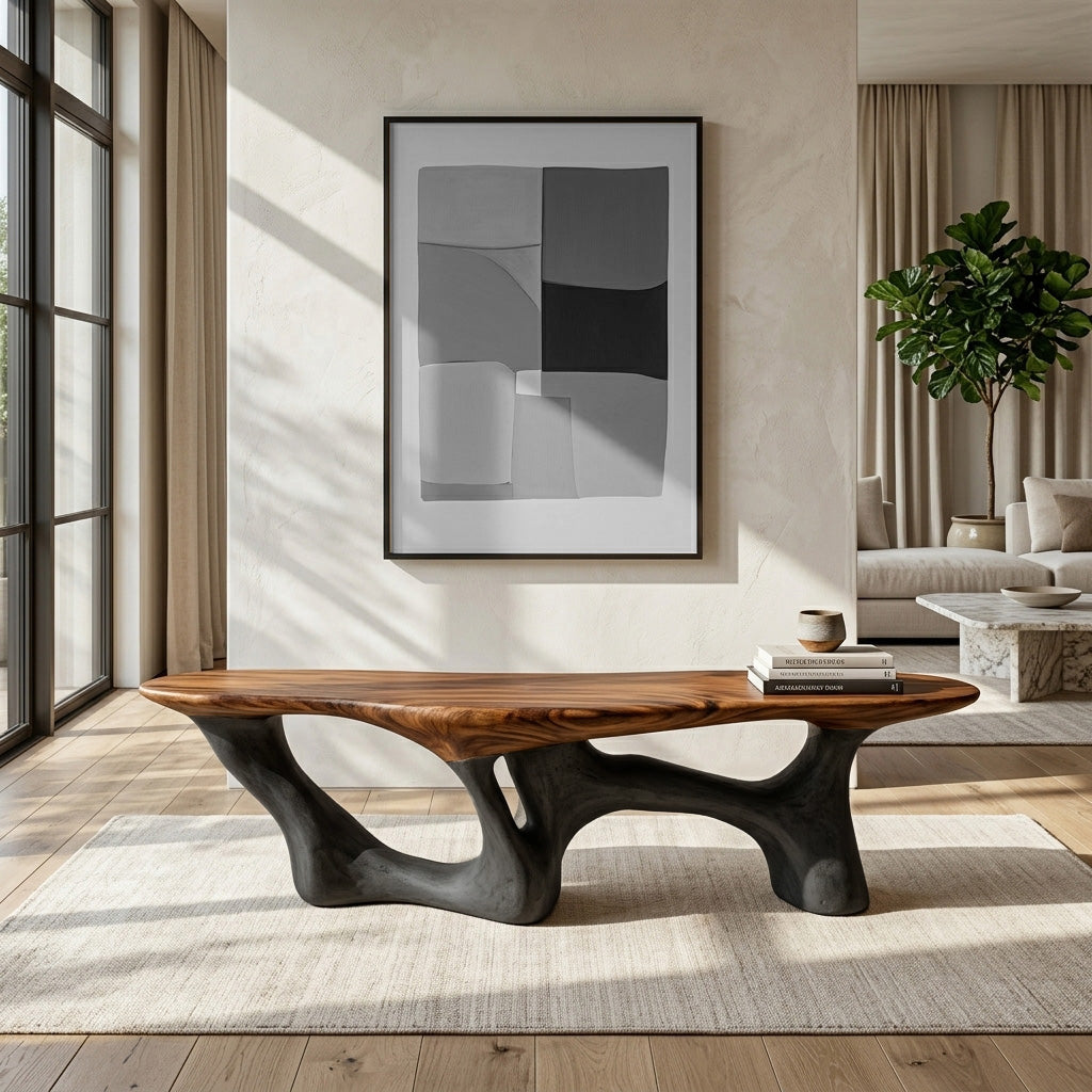 Modern Natural Wood Bench For Living Room Decor