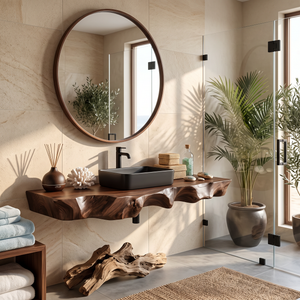 Farmhouse Solid Wood Vanity For Classic Bathroom