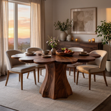 Modern Wooden Dining Table With Petal Top For Dining Area
