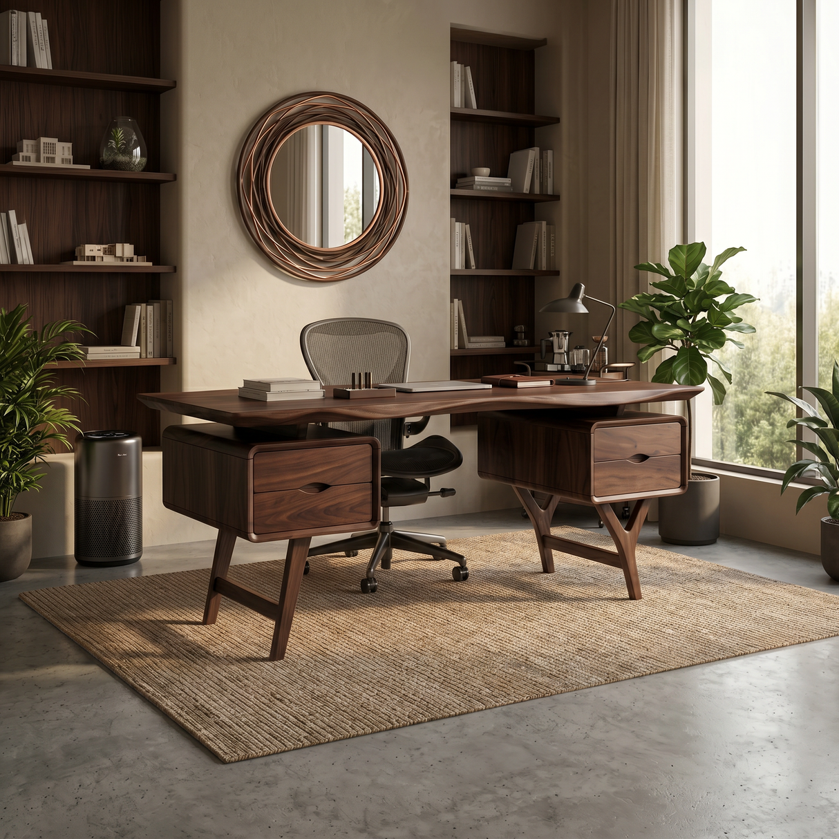 Organic Live Edge Executive Desk Coastal Office