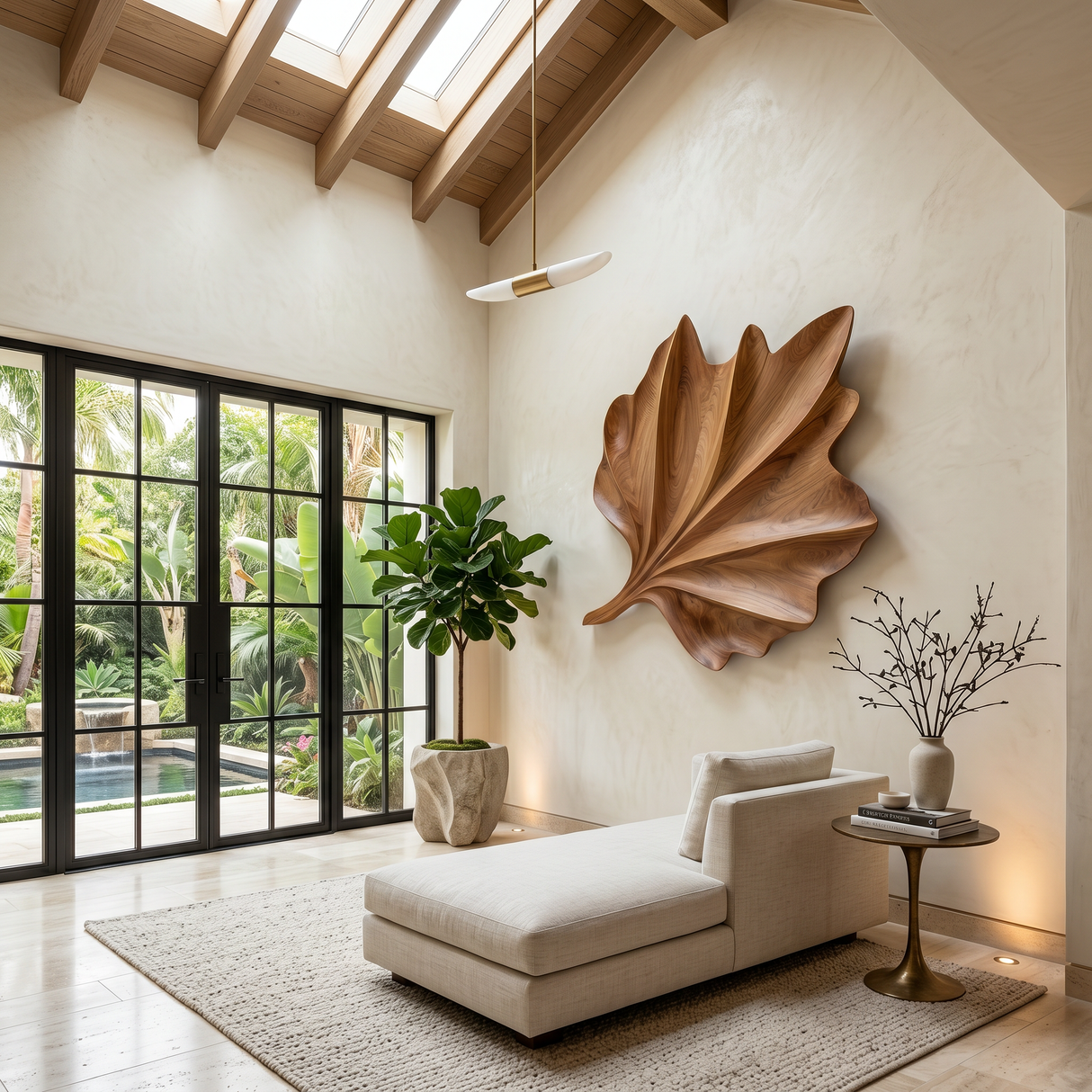 Organic Ginkgo Wall Shelf For Bedroom Interior