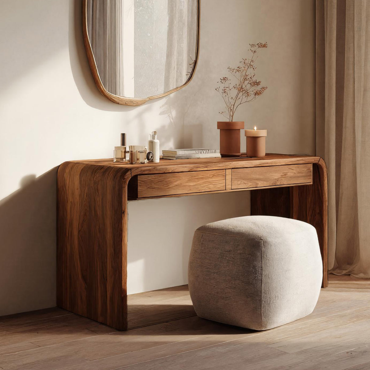 Modern Sculptural Vanity Table For Bedroom Interior
