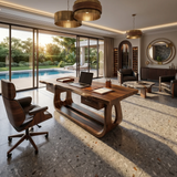 Luxury Writing Desk With Live Edge Detail For Bedroom Workspace