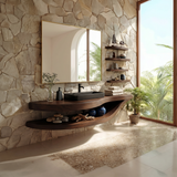 Luxury Open Shelf Vanity Cabinet Resort Suite